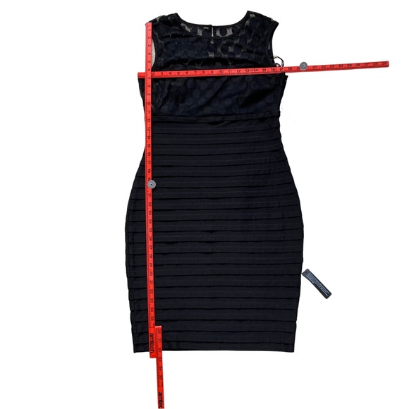 BNWT ROMAN Women polka mesh pleat party evening Midi Dress Ladies Size 14 - Picture 3 of 8